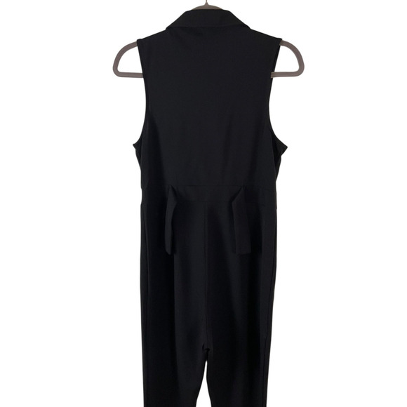 Love University Womens XL Jumpsuit Zip Up Sleeveless Tuxedo Pantsuit Pockets New - Picture 14 of 14